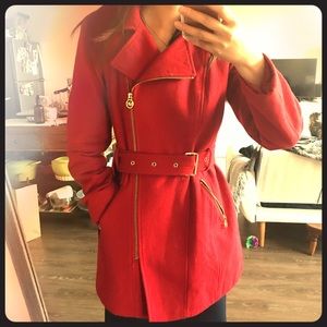 michael kors petite asymmetrical belted coat